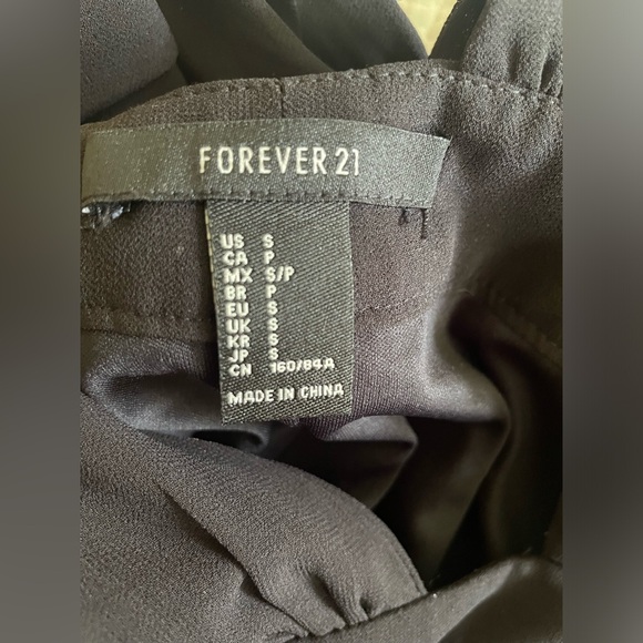 Forever 21 black mini skater dress with tie straps in size S - Picture 5 of 5